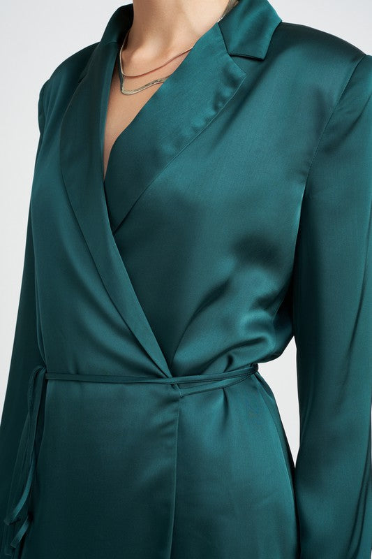 Jackpot | Emerald Green WRAPPED BLAZER MINI DRESS