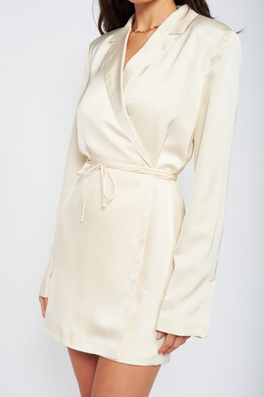 Jackpot | Emerald Green WRAPPED BLAZER MINI DRESS