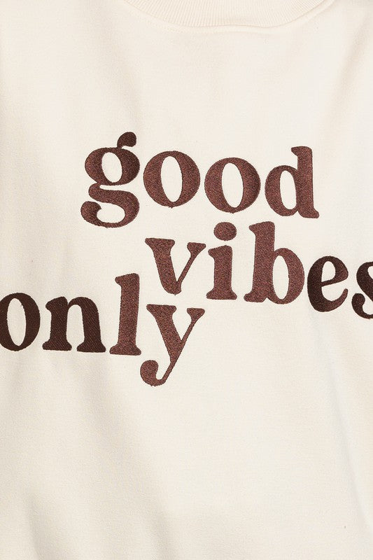 The Vibes | Letter Embroidery Oversized Sweatshirt