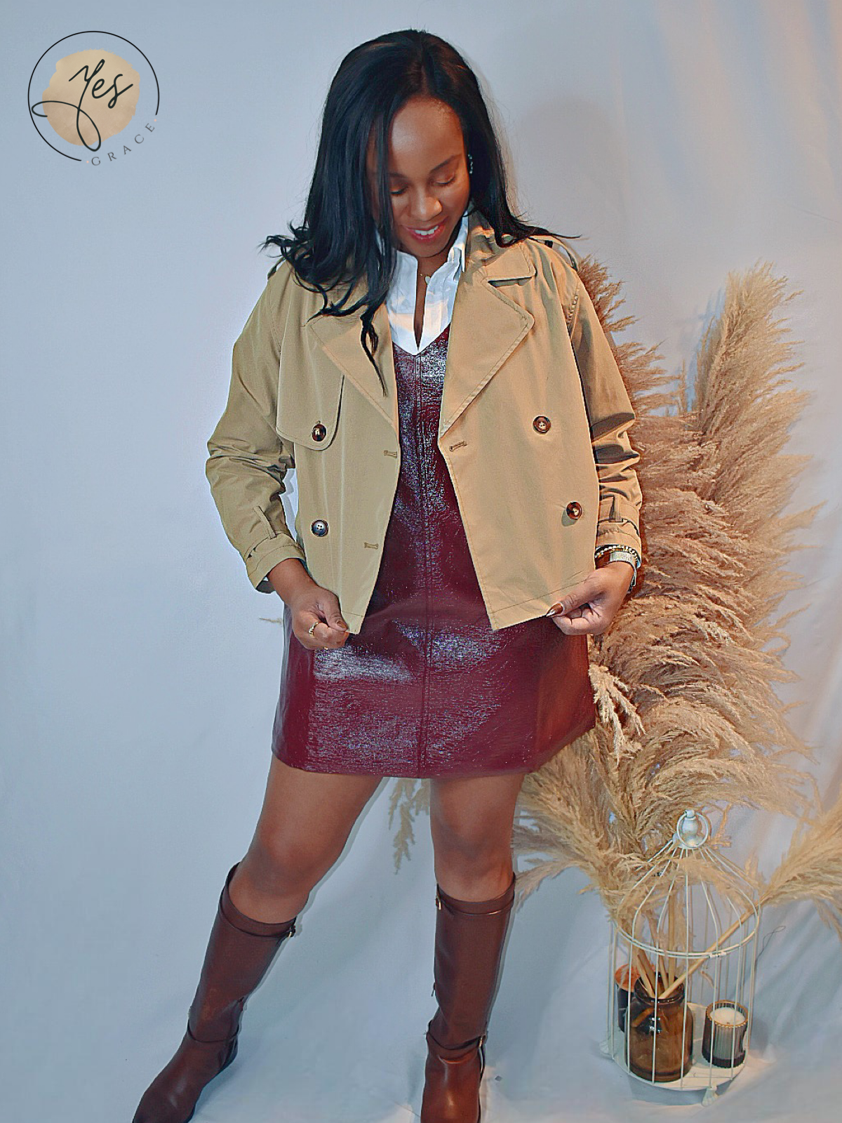 Sophisticated Socialite | Cropped Trench Coat | Camel
