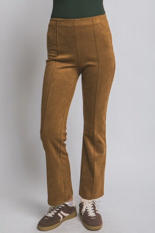Determined | Chocolate brown Faux Suede Pants