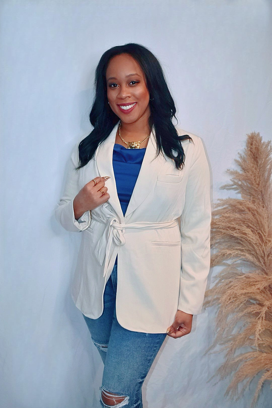 Put A Spin On It | Shawl Collar Belted Blazer