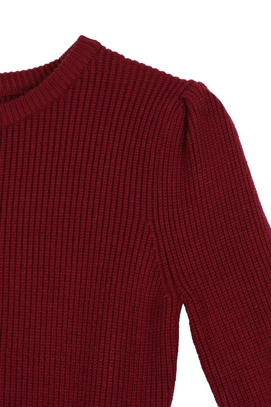 Fireside Romance | Burgundy Peplum Sweater Top