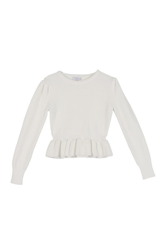 Fireside Romance | Burgundy Peplum Sweater Top