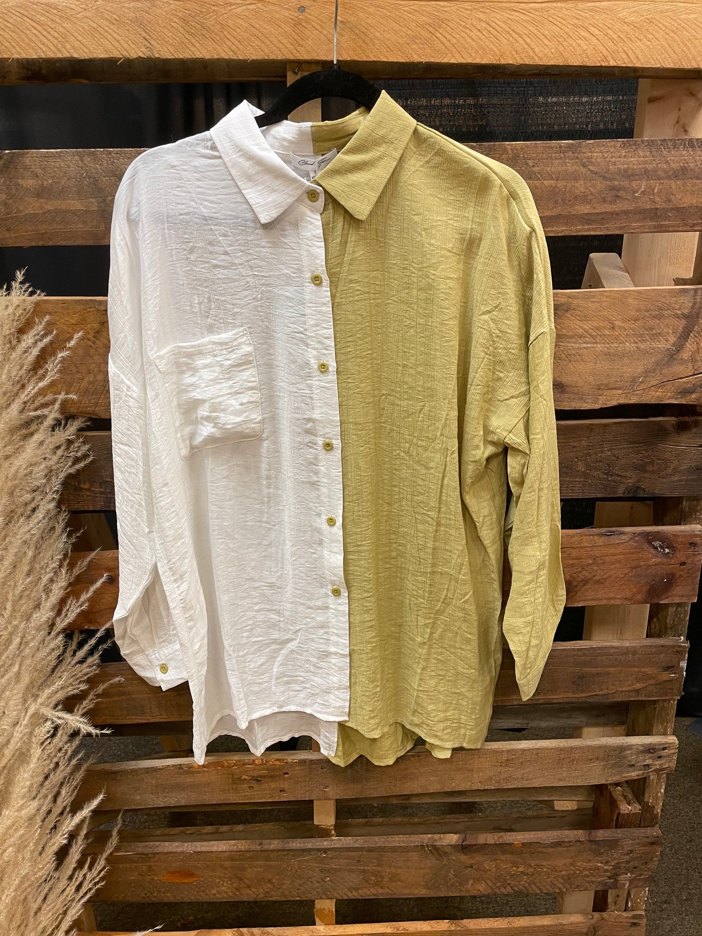 green and white shirt