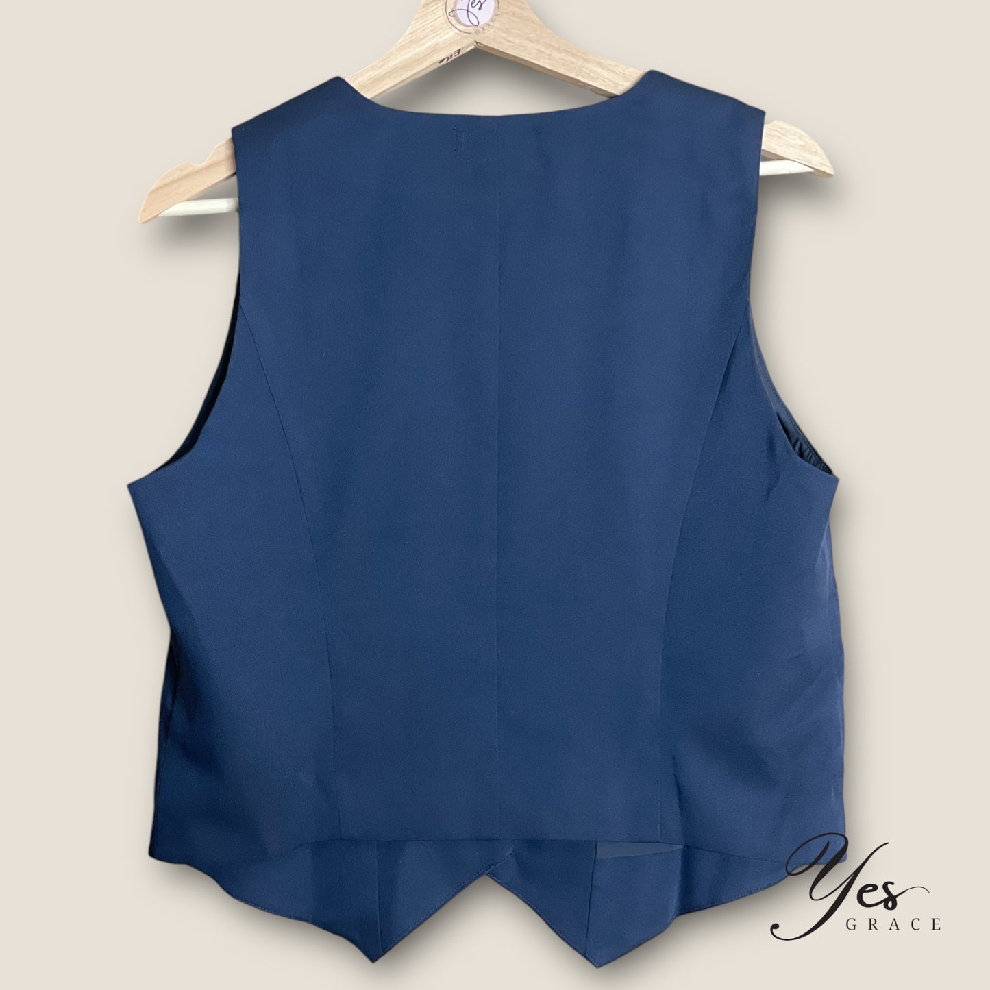 Adeline | Tailored Button Down Waistcoat | Navy