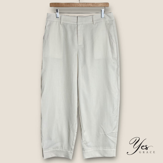 Adrienne | Tailored High Waist Cropped Pants | Cream