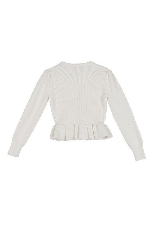 Fireside Romance | Burgundy Peplum Sweater Top