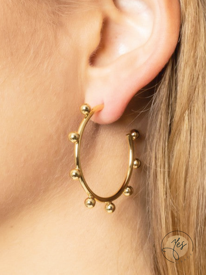 Modern Lady | 14K Gold-Dipped Studded Earrings
