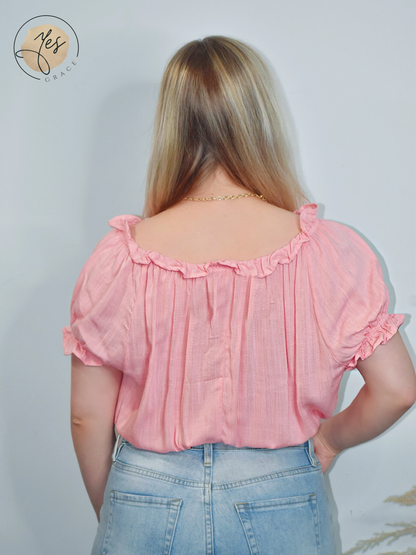 Funny Thing About Love | Off Shoulder Top - Dusty Pink
