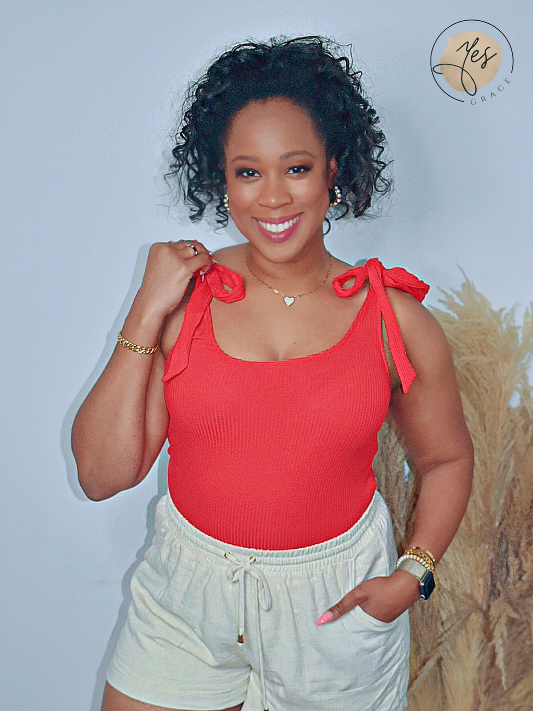 Go Big Red! |  Tie Strap Tank Top - Red