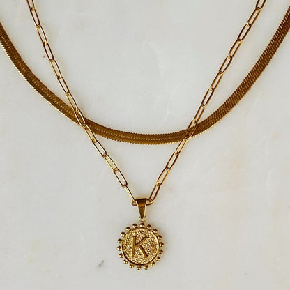 Initial Here | Double Chain Initial Necklace