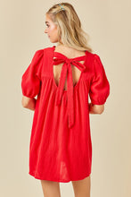 Load image into Gallery viewer, Football Fierce | Red Balloon Sleeves Mini Dress
