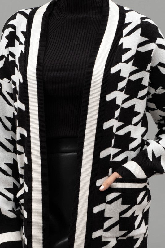 All the allure | Houndstooth Knit Cardigan