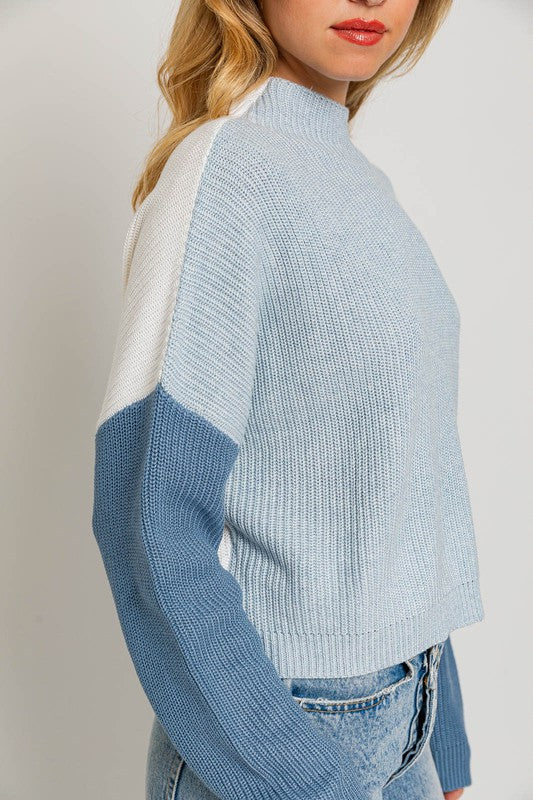 Color block outlet oversized sweater