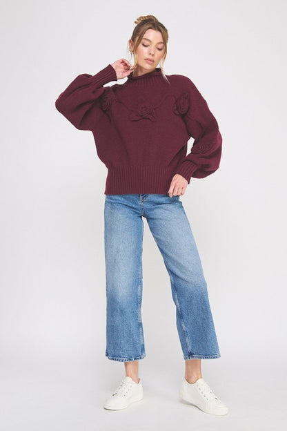 Winter Romance | Lofty Turtle-neck Rose Sweater