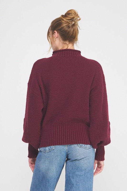 Winter Romance | Lofty Turtle-neck Rose Sweater
