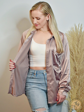 Load image into Gallery viewer, Go With The Flow | Silky Button Down Shirt - Mauve
