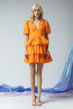 Load image into Gallery viewer, It&#39;s a Party | Orange Balloon Sleeve Cocktail Dress
