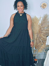 Load image into Gallery viewer, Always Ready  |  Black Tiered Maxi Dress
