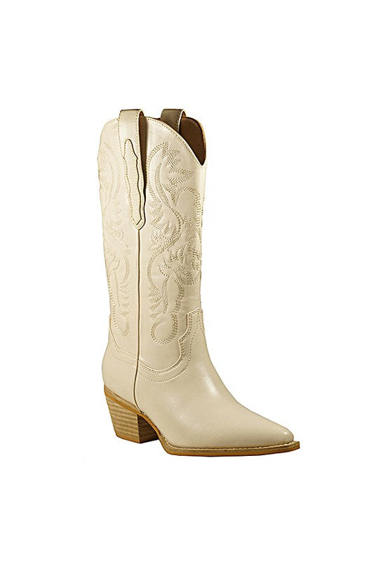 Cream cheap western boots