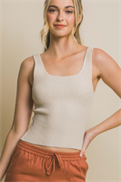 Sleeveless Square Neck Top | Cream