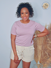 Load image into Gallery viewer, Posh Princess | Knit Short Sleeve Top - Liliac
