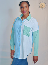 Load image into Gallery viewer, No Blocking | Color block Button Down Shirt
