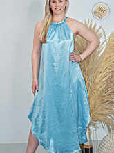 Load image into Gallery viewer, The Waves | Dolphin Blue Hi-Low Maxi Dress
