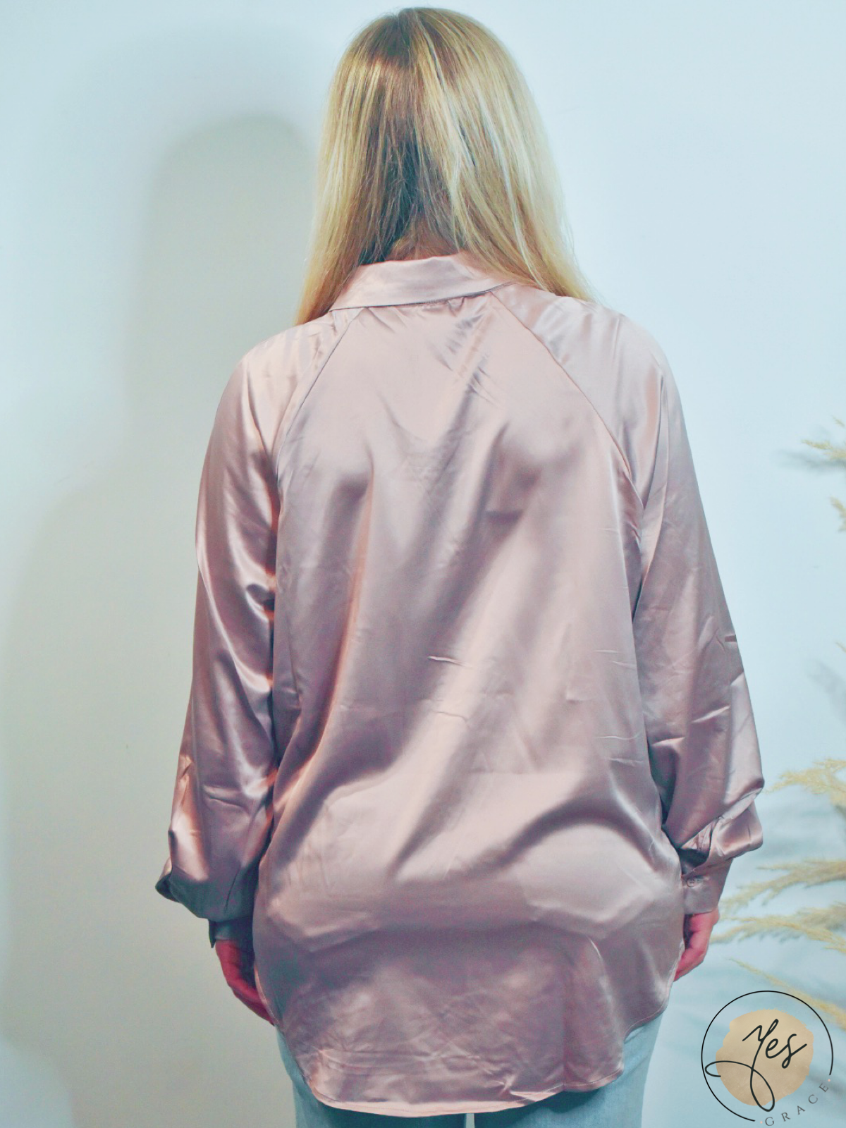 Go With The Flow | Silky Button Down Shirt - Mauve