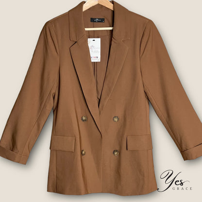 Mocha Marvel | Open Blazer| Deep Brown