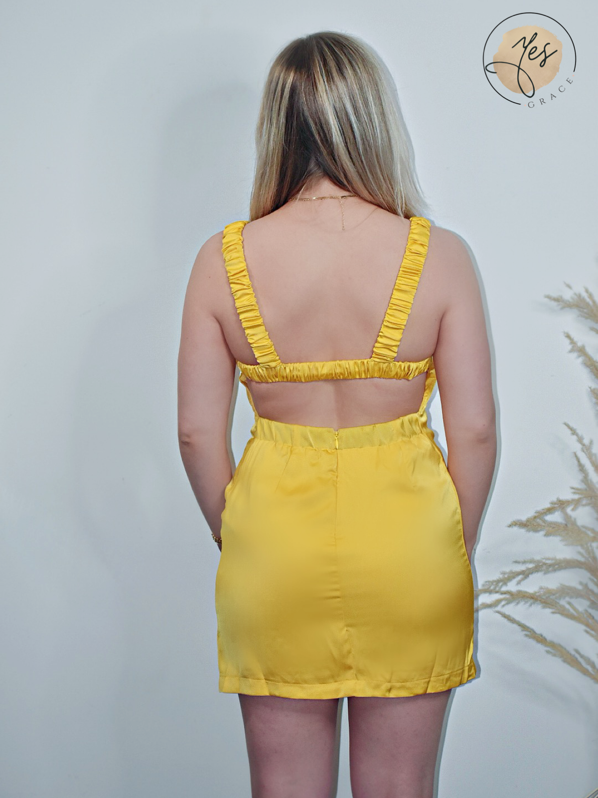 Walking on Sunshine | Backless Tank Dress - Yellow Gold