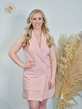 Load image into Gallery viewer, Promotion Granted | Pleated Hem Blazer Dress - Blush

