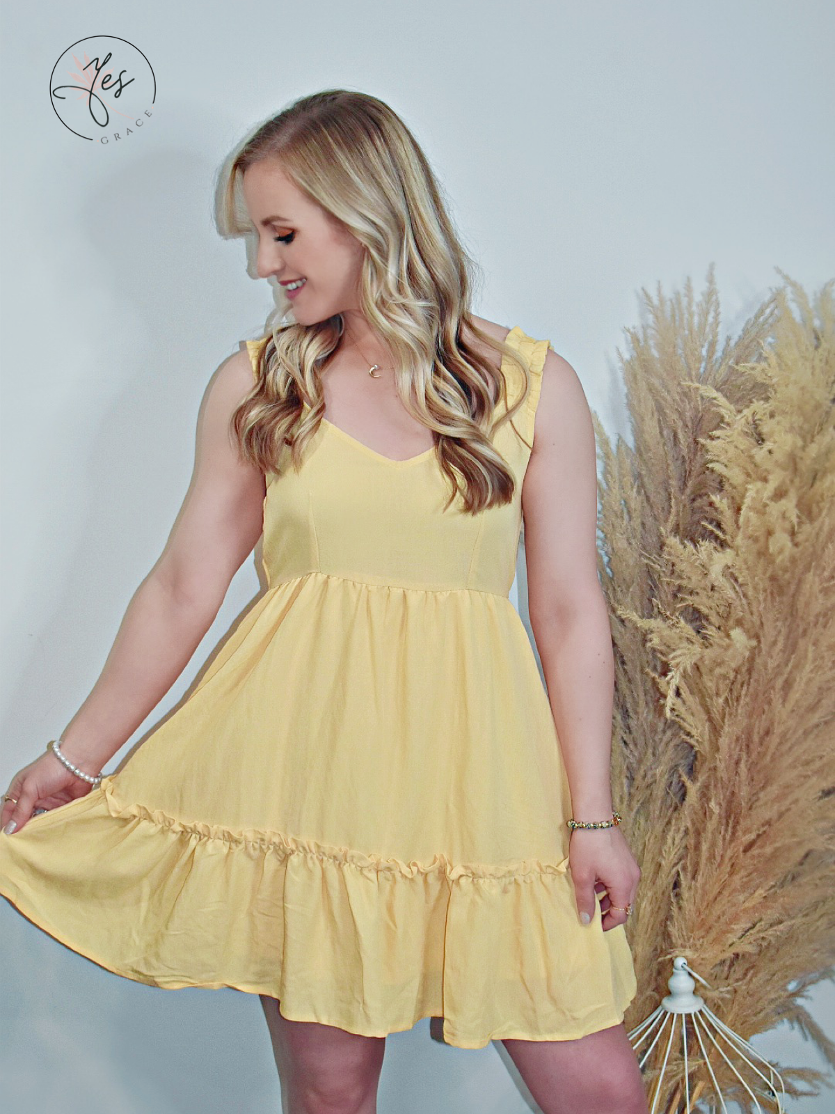 Picking Daisies | Solid Mini Dress - Yellow