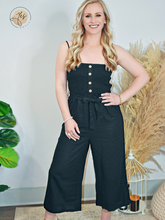 Load image into Gallery viewer, Hurry Up! | Wide Crop Leg Jumpsuit - Black
