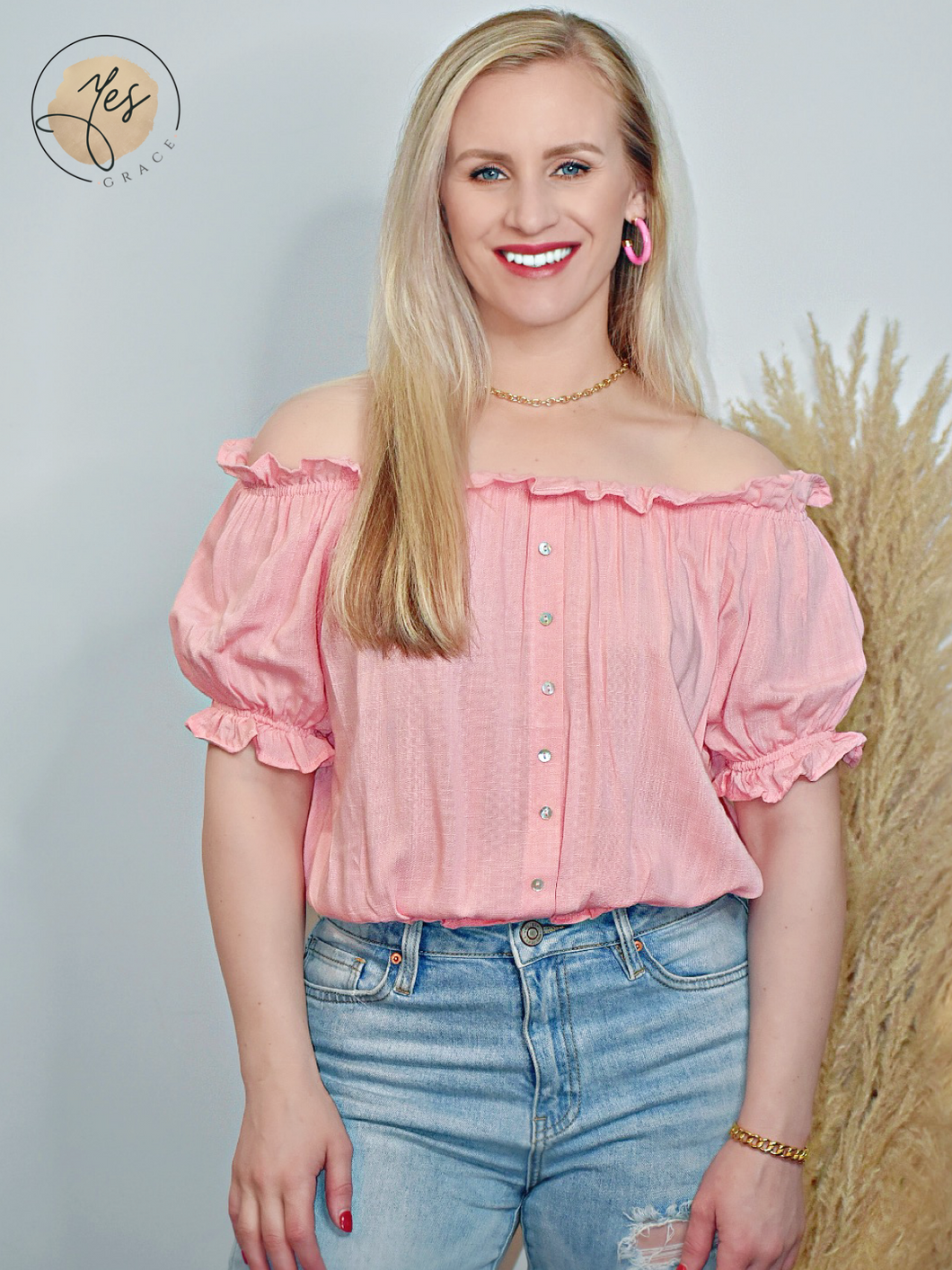 Funny Thing About Love | Off Shoulder Top - Dusty Pink