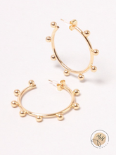 Load image into Gallery viewer, Modern Lady | 14K Gold-Dipped Studded Earrings
