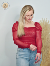 Load image into Gallery viewer, All Lust | Long Sleeve Top - Deep Red
