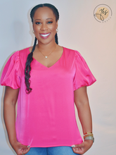 Load image into Gallery viewer, Skipper | V-NECK PUFF SLEEVE BLOUSE
