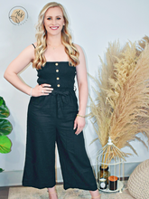 Load image into Gallery viewer, Hurry Up! | Wide Crop Leg Jumpsuit - Black
