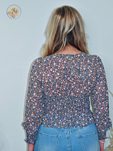 Load image into Gallery viewer, Secret Garden | Floral Print Long Sleeve Top - Navy
