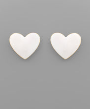 Load image into Gallery viewer, Heart Throb l White Heart Earrings
