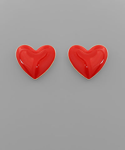 Heart Throb | Red Heart Earrings