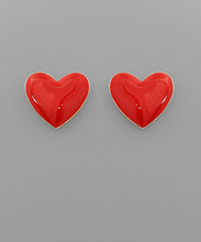 Load image into Gallery viewer, Heart Throb | Red Heart Earrings
