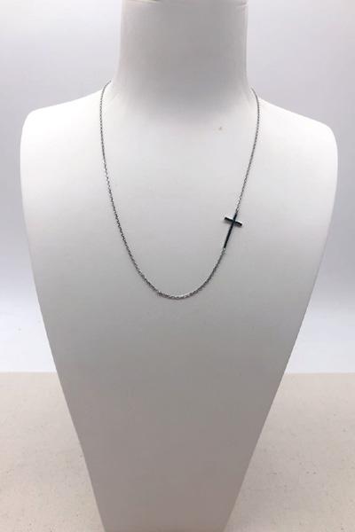 Pray For Me | Statement Cross Necklace - Silver