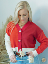 Load image into Gallery viewer, So in Love | Red Colorblock Cardigan
