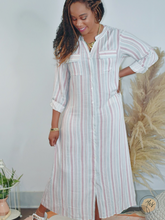 Load image into Gallery viewer, Seaside | Button Down Stripped Maxi Dress
