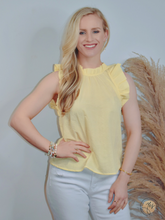 Load image into Gallery viewer, Butterfly Kisses | Mock Neck Top - Yellow
