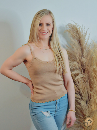 It's On Commodity  |  Scallop Cami - Beige