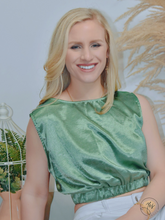 Load image into Gallery viewer, Guessing Game | Sleeveless Crop Top - Jade
